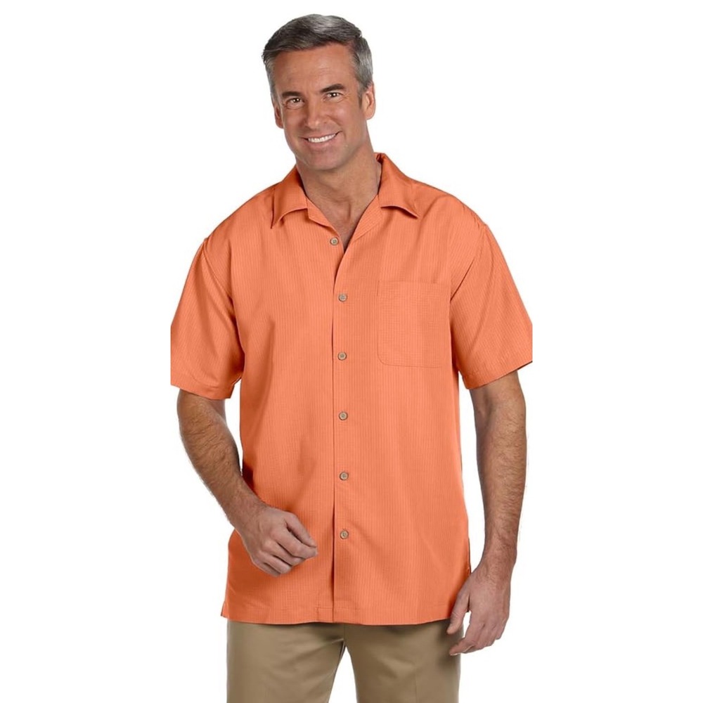 Bachrach Catalina Mens XL Copper 100% Linen Short Sleeve Button Down Shirt NEW